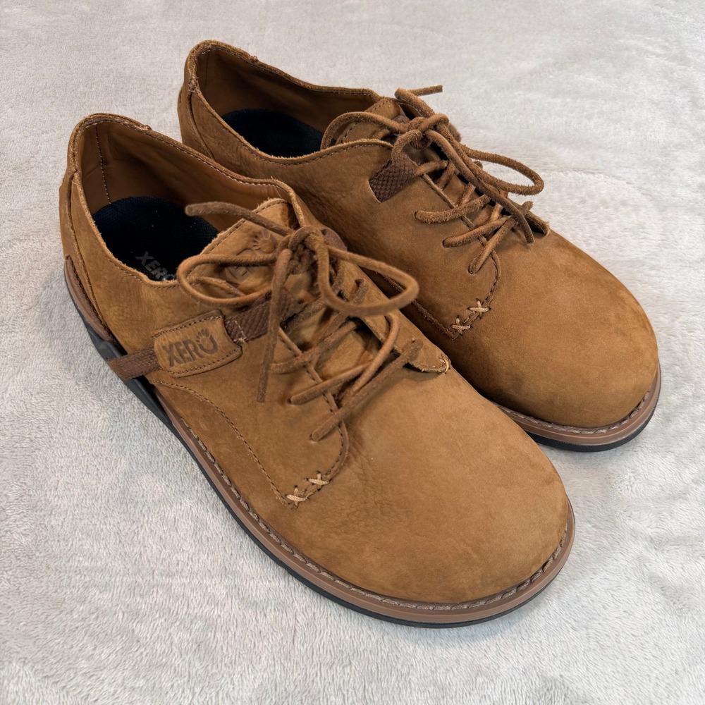 Xero‎ Shoes Mens Alston Barefoot Leather Oxford Dress Shoes Brown 7.5